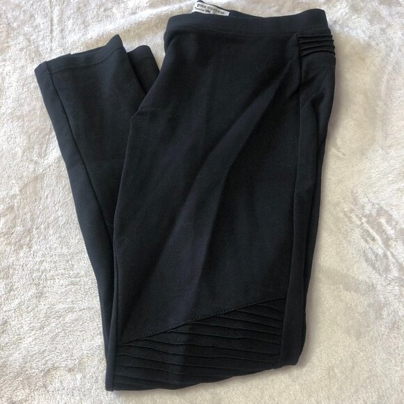 Parasuco Black Stretch With Ribbing Textured Front Moto Pants Size Large - Picture 1 of 11